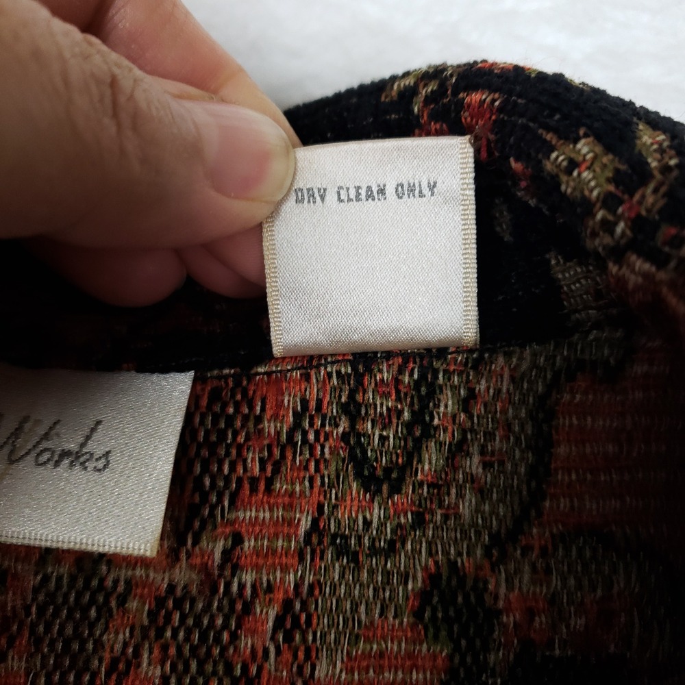 Studio Works Tapestry Patchwork Jacket Paisley Leopard Houndstooth Brown L 90s - Picture 10 of 16